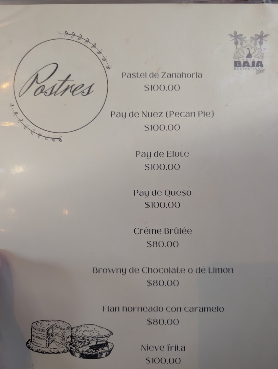 Restaurante Bar Jardines Baja Menu - Image 3