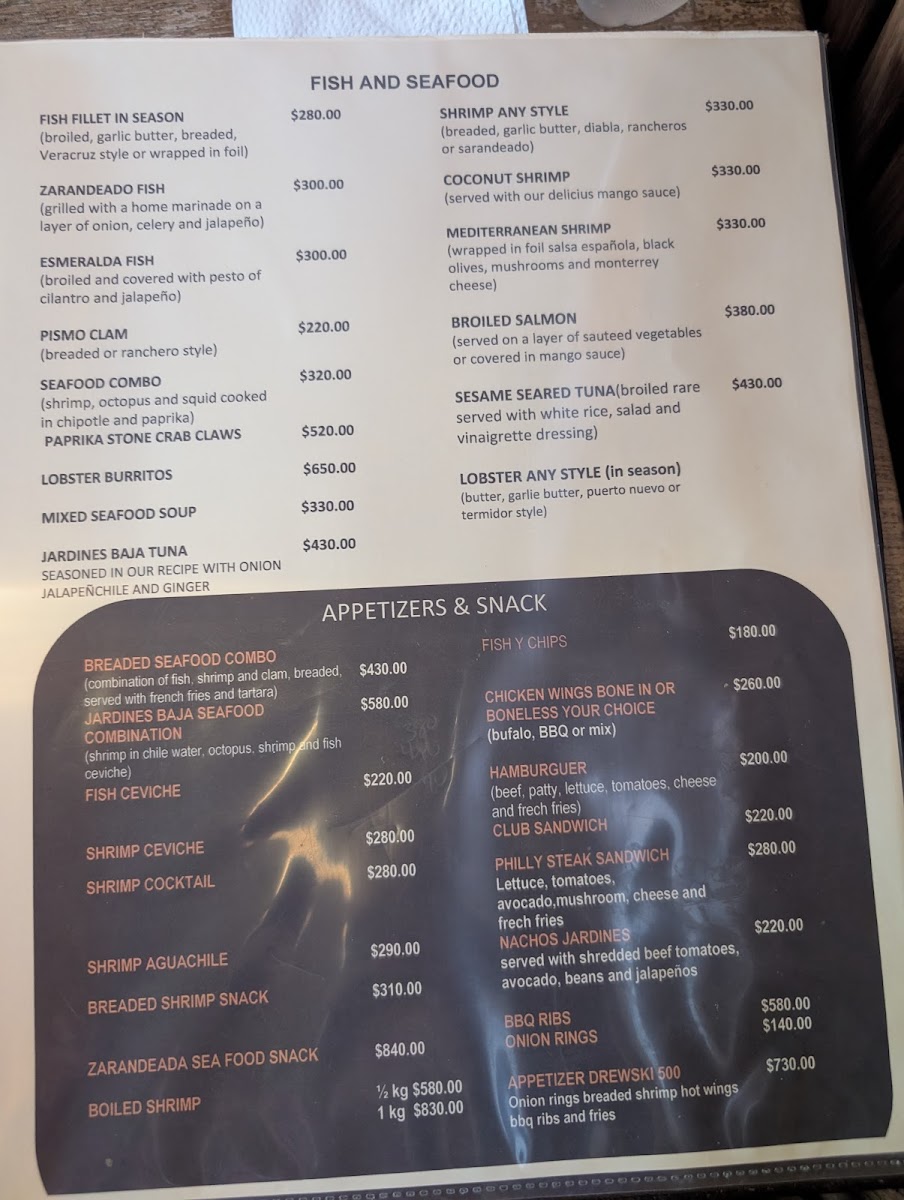 Restaurante Bar Jardines Baja Menu - Image 6